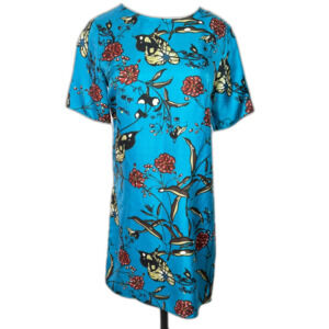 TopShop Boutique | Turqoise Blue Floral Shift Dress | Sz S